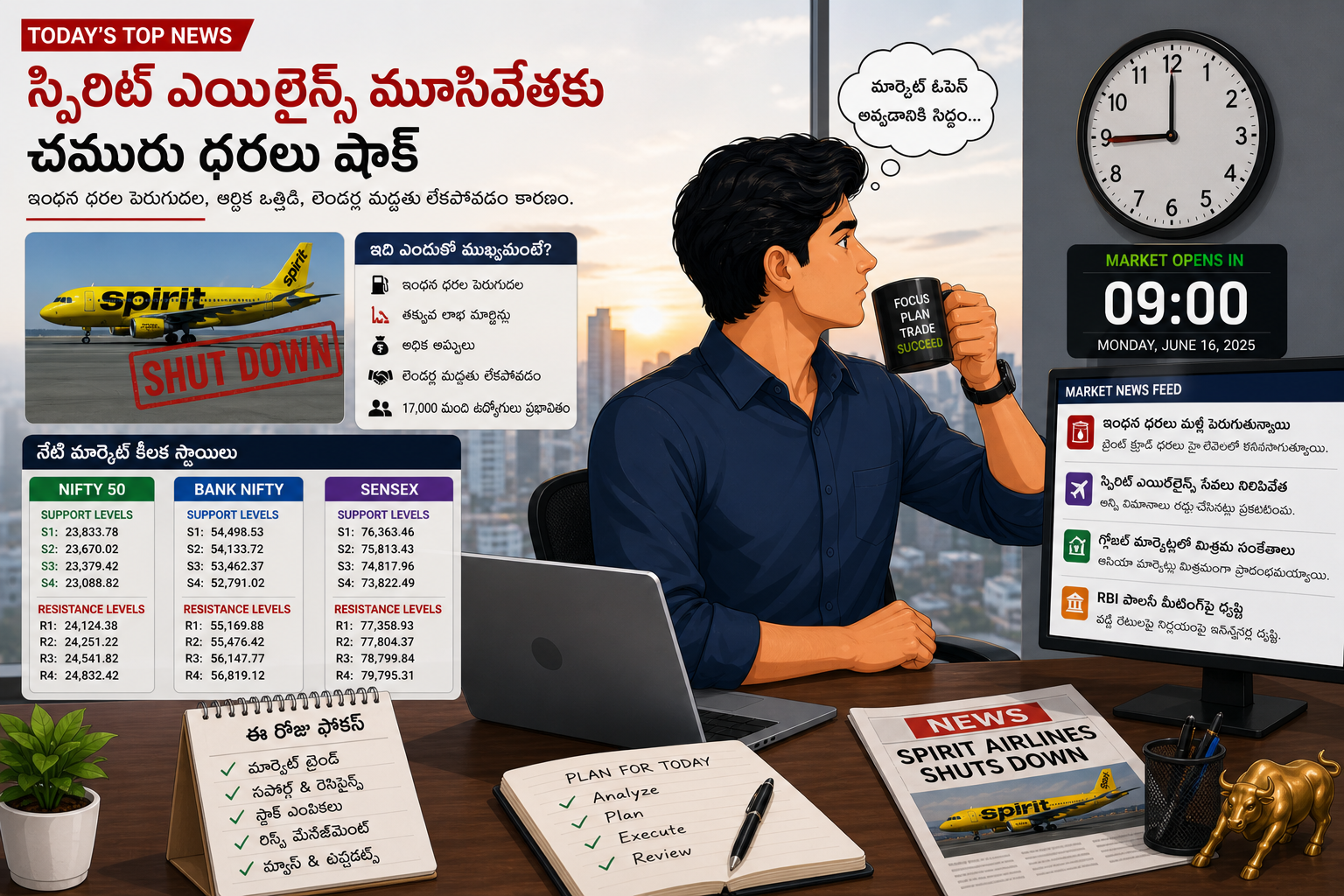 స్పిరిట్ ఎయిర్‌లైన్స్ మూసివేతాకు చమురు ధరలు షాక్